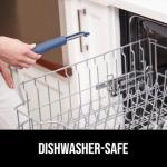 GORILLA GRIP Patented BPA-Free Sharp Stainless Steel Dual Swivel Vegetable Peeler, Soft Comfortable Handle, Smoothly Peel Apples, Potatoes, Carrots, Includes Blade Cover, Kitchen Tool Peelers, Blue