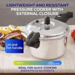 Universal (4.75 Quart / 4.5 Liter) Ultra Pressure Cooker, Pressure Pot with 6 Safety Systems, Aluminum Pressure Cooker for 5 Servings, Even Heat Distribution, Diameter 9.4 inches, Height 8 inches