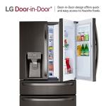LG 30 cu. ft. 4-Door French Door Refrigerator, Door-in-Door, Full-Convert Drawer, Craft Ice in PrintProof Black Stainless LRMDS3006D