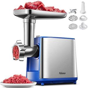 Electric Meat Grinder, Heavy Duty Meat Mincer, Sausage Stuffer Maker, Food Grinder with Sausage & Kubbe Kit, 2 Grinder Plates, Stainless Steel (Blue)