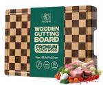 Checkered Cutting Board, Premium Wooden Cutting Boards for Kitchen, Durable Butcher Block Style for Chopping & Serving