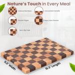 Checkered Cutting Board, Premium Wooden Cutting Boards for Kitchen, Durable Butcher Block Style for Chopping & Serving