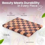 Checkered Cutting Board, Premium Wooden Cutting Boards for Kitchen, Durable Butcher Block Style for Chopping & Serving