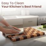 Checkered Cutting Board, Premium Wooden Cutting Boards for Kitchen, Durable Butcher Block Style for Chopping & Serving