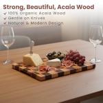 Checkered Cutting Board, Premium Wooden Cutting Boards for Kitchen, Durable Butcher Block Style for Chopping & Serving