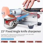 YIDOFENG Multifunctional Mini Belt Sander, Electric Knife Sharpener, 15 Degree Belt Grinder,7 Adjustable Speed Buffer Polisher Knife Sharpening System for Kitchen Knives, Wood, Plastic, Crafts