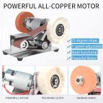 YIDOFENG Multifunctional Mini Belt Sander, Electric Knife Sharpener, 15 Degree Belt Grinder,7 Adjustable Speed Buffer Polisher Knife Sharpening System for Kitchen Knives, Wood, Plastic, Crafts