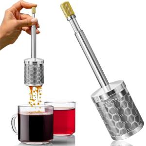 FinalPress Original Coffee & Tea Maker – Portable Stainless Steel Micro French Press – Patented 3-in-1 Technology for Hot, Iced & Cold Brew – Perfect for Home, Camping & Travel