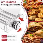 Stainless Steel Pasta Maker Attachment for KitchenAid Stand Mixer, 3 in 1 Pasta Maker with Auto Conveying Roller Plate Includes Pasta Roller Spaghetti & Fettuccine Cutter