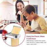 Stainless Steel Pasta Maker Attachment for KitchenAid Stand Mixer, 3 in 1 Pasta Maker with Auto Conveying Roller Plate Includes Pasta Roller Spaghetti & Fettuccine Cutter
