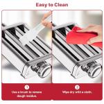 Stainless Steel Pasta Maker Attachment for KitchenAid Stand Mixer, 3 in 1 Pasta Maker with Auto Conveying Roller Plate Includes Pasta Roller Spaghetti & Fettuccine Cutter