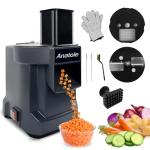 Anatole Electric Vegetable Dicer Slicer Commercial Food Processor Multifunctional Veggie Chopper Professional Heavy Duty Fruits Cutter with 2 Stainless Steel Blades for Carrot Potato Onion 100W 110V