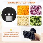 Anatole Electric Vegetable Dicer Slicer Commercial Food Processor Multifunctional Veggie Chopper Professional Heavy Duty Fruits Cutter with 2 Stainless Steel Blades for Carrot Potato Onion 100W 110V