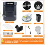 Anatole Electric Vegetable Dicer Slicer Commercial Food Processor Multifunctional Veggie Chopper Professional Heavy Duty Fruits Cutter with 2 Stainless Steel Blades for Carrot Potato Onion 100W 110V