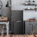 Frigidaire Retro Apartment Size Refrigerator with Top Freezer - 2 Door Fridge with 7.5 Cu Ft of Storage Capacity, Adjustable Spill-Proof Shelves, Door & Crisper Bins, Black