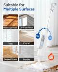 Hivroo F2 Steam Mop,12-in-1 Handheld Steam Cleaner,Powerful Detachable Steam Mop for Floor Cleaning,360ML Tank,15FT Power Cable,Scrubbing Steam Cleaner for Home,Hardwood,Tile,Grout,Furniture-White