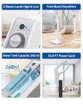 Hivroo F2 Steam Mop,12-in-1 Handheld Steam Cleaner,Powerful Detachable Steam Mop for Floor Cleaning,360ML Tank,15FT Power Cable,Scrubbing Steam Cleaner for Home,Hardwood,Tile,Grout,Furniture-White