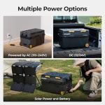 BougeRV 12 Volt Car Refrigerator, CRD2 43 Quart Portable Fridge Freezer with APP Control, -4℉ to 68℉ Dual Zone Compressor Electric Cooler 12/24V DC, 110~240V AC for Overlanding, Camping, RV, Truck