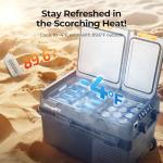 BougeRV 12 Volt Car Refrigerator, CRD2 43 Quart Portable Fridge Freezer with APP Control, -4℉ to 68℉ Dual Zone Compressor Electric Cooler 12/24V DC, 110~240V AC for Overlanding, Camping, RV, Truck