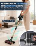 osmo pro Vacuum – Mop Vacuum Cleaner 2-in-1, 15000pa Powerful Suction, 140° Wide-Green Light Dust Reveal, Folding Vacuum Cleaner, Anti-Tangle Roller, LED Display Whole House Cleaning (White Gray)