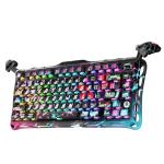 GravaStar Mercury V75 Pro 75% Hall Effect Magnetic Switch Gaming Keyboard, Only Wired, Hot‑Swappable, 8000 Hz Polling, Dual‑Zone RGB, Semi‑Aluminum Frame - Neon Graffiti