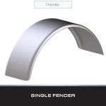 Tie Down Tow Zone 44917 Silver 10"x 31.5"x 13" Single Round Steel Fender (Fits Single 14in.-15in. Tires),1 Pack