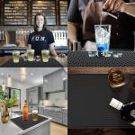 AXIESO Silicone Drip Mat - 1/2 Inch Thick, Heat-Resistant and Food Safe - Counter Top, Coffee Bar or Restaurant - Drying Mat for Glasses - 18x12 Inches