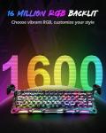 GravaStar Mercury V75 Pro 75% Hall Effect Magnetic Switch Gaming Keyboard, Only Wired, Hot‑Swappable, 8000 Hz Polling, Dual‑Zone RGB, Semi‑Aluminum Frame - Neon Graffiti