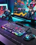 GravaStar Mercury V75 Pro 75% Hall Effect Magnetic Switch Gaming Keyboard, Only Wired, Hot‑Swappable, 8000 Hz Polling, Dual‑Zone RGB, Semi‑Aluminum Frame - Neon Graffiti