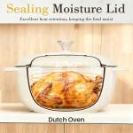 Umite Chef 6QT Enameled Cast Iron Dutch Oven with Lid, Versatile Heavy-Duty Cookware Pot for Baking Bread, Braising, Soups & Stews, Oven & Stovetop Safe with Heat Resistant Gloves（Cream White）