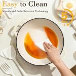 Umite Chef 6QT Enameled Cast Iron Dutch Oven with Lid, Versatile Heavy-Duty Cookware Pot for Baking Bread, Braising, Soups & Stews, Oven & Stovetop Safe with Heat Resistant Gloves（Cream White）