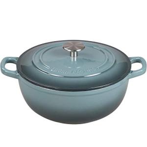 EDGING CASTING Enameled Cast Iron Dutch Oven Pot with Lid for Sourdough Bread Baking, Bread Dutch Ovens, Cooking Pots, 5 Quart, Slateblue