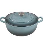 EDGING CASTING Enameled Cast Iron Dutch Oven Pot with Lid for Sourdough Bread Baking, Bread Dutch Ovens, Cooking Pots, 5 Quart, Slateblue