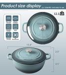 EDGING CASTING Enameled Cast Iron Dutch Oven Pot with Lid for Sourdough Bread Baking, Bread Dutch Ovens, Cooking Pots, 5 Quart, Slateblue