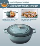 EDGING CASTING Enameled Cast Iron Dutch Oven Pot with Lid for Sourdough Bread Baking, Bread Dutch Ovens, Cooking Pots, 5 Quart, Slateblue