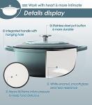 EDGING CASTING Enameled Cast Iron Dutch Oven Pot with Lid for Sourdough Bread Baking, Bread Dutch Ovens, Cooking Pots, 5 Quart, Slateblue