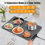 HASDSAGY Electric Warming Tray, Rollable Food Warming Mat with 5 Temperature 6 Timer Setting Warming Tray Food Warmer Versatile Electric Warming Hot Plates Trays Heat Pad for Parties Home Travel