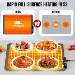 HASDSAGY Electric Warming Tray, Rollable Food Warming Mat with 5 Temperature 6 Timer Setting Warming Tray Food Warmer Versatile Electric Warming Hot Plates Trays Heat Pad for Parties Home Travel