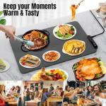 HASDSAGY Electric Warming Tray, Rollable Food Warming Mat with 5 Temperature 6 Timer Setting Warming Tray Food Warmer Versatile Electric Warming Hot Plates Trays Heat Pad for Parties Home Travel