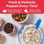 Ecolution Patented Micro-Pop Microwave Popcorn Popper with Temperature Safe Glass, 3-in-1 Lid Measures Kernels and Melts Butter, Made Without BPA, Dishwasher Safe, 3-Quart, Blue