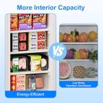 BANGSON 6.5 Cu.ft Upright Freezer, Stand up Freezer with Adjustable Thermostat, Removable Shelves, Reversible Single Door, for Bedroom/Home/Dorms/Apartment, Silver