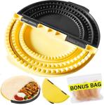 3-in-1 Tortilla Sealer Crimper (10+8+6 Inch) with Reusable Bag Detachable Quesadilla Maker Press for Taco, Sandwich, Burrito, Dumplings, Calzone