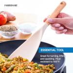 Farberware Multi Tool Scoop Spoonula, Versatile Beechwood Kitchen Essential for Lifting, Scraping, and Turning