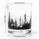 Black Lantern Whiskey Glass Set of 2 – 11oz Old Fashioned Cocktail Glasses with Forest & Clouds Artwork – Premium Rocks Tumblers for Bourbon, Scotch, and Mixed Drinks