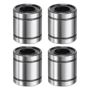 uxcell 4Pcs LM8UU Linear Bearing 8mm Bore 15mm OD 17mm Length Linear Ball Bearings Double Side Rubber Sealed Bearing Steel for CNC Machine 3D Printer Food Packaging Machine