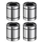uxcell 4Pcs LM8UU Linear Bearing 8mm Bore 15mm OD 17mm Length Linear Ball Bearings Double Side Rubber Sealed Bearing Steel for CNC Machine 3D Printer Food Packaging Machine