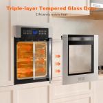 Empava 24 Inch Electric Single Wall Oven with 10 Cooking Modes, Convection Fan and Rotisserie, Screen Touch Control, Stainless Steel