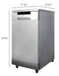 Portable 18" Stainless Steel Dishwasher with 6 Wash Programs