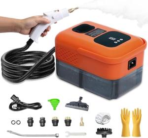 Heavy Duty Handheld Steam Cleaner, 9 Gears Control Pressurized Steamer for Cleaning with 14 Accessories, Multipurpose Steam Cleanr for Home Use, Floor, Upholstery, Kitchen, Bathroom, Grout and Car