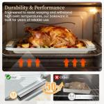 Kikcoin 25 PCS Stackable Baking Pans Set, Non-stick Bakeware Sets with Silicone Handles, 450°F Oven Safe Cookie Sheets for Baking, Easy Release Heavy-duty Baking Sheets Non Stick, Cream